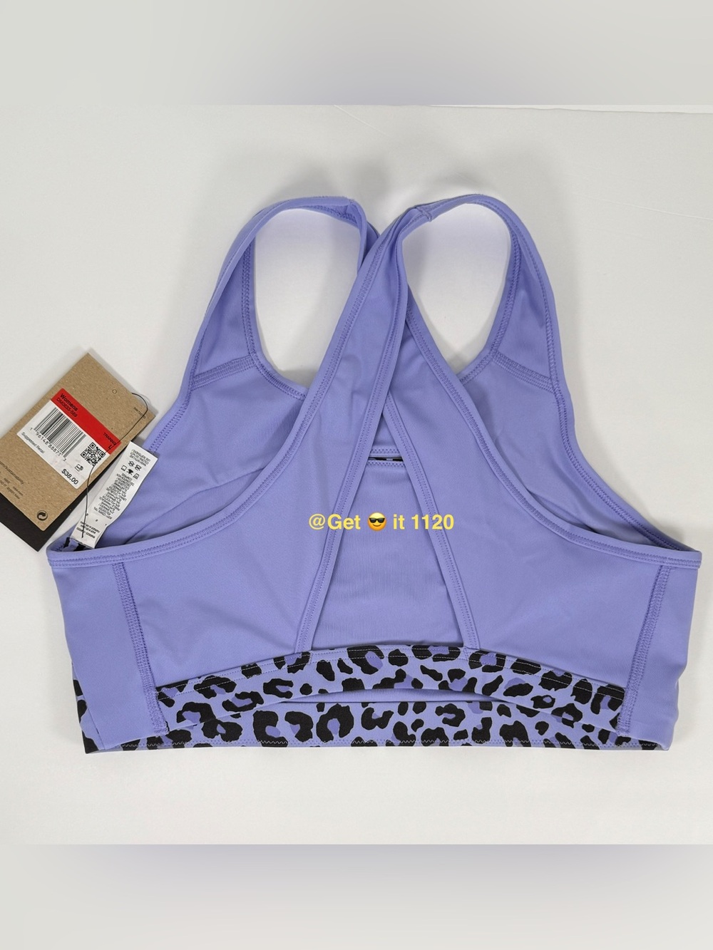 Nike Dri-Fit Swoosh Women’s Leopard Print Sports Bra DM0633-569 Thistle Size L - Picture 4 of 8